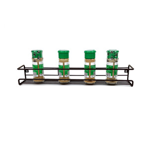 Wall Mounted Spice <b>Rack</b> With Jars 6 <b>Bottle</b> Capacity Foldable Easy Cleaning <b>Storage</b> Organizer For Kitchen Seasoning <b>Rack</b> - Product Image 5