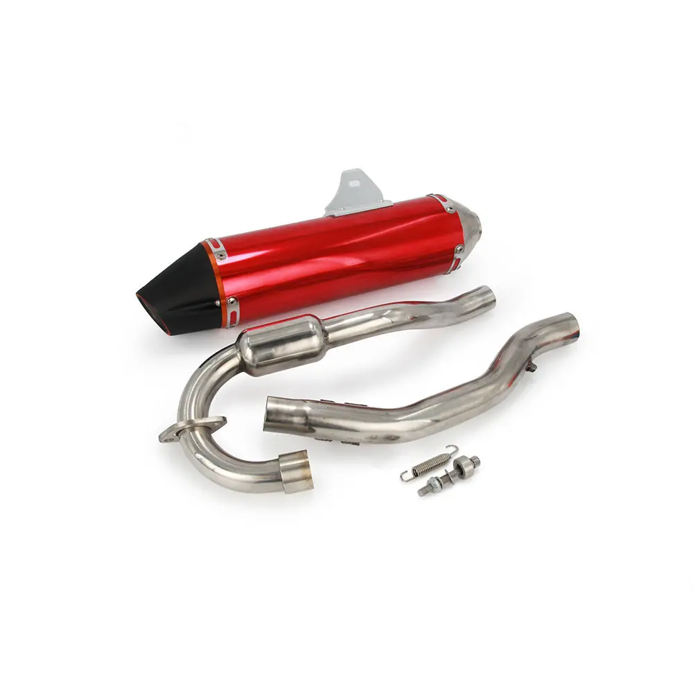 Jfg tubo de escape para motocicleta, feito sob encomenda, vermelho, oem, aço inoxidável 304, crf260f, crf150f, tubo de escape para honda