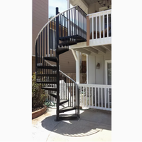 Escalier en spirale moderne en acier inoxydable avec garde-corps en fer forgé, kit modulaire pour usage intérieur