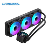 Refroidisseur de processeur liquide ARGB LOVINGCOOL Source Factory OEM avec radiateur 120/240/360 mm, affichage numérique de la température et tête de pompe à effet miroir infini