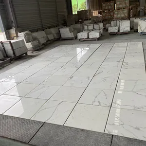 Custom Natural Marble size honed polished calacatta white marble slab natural marble hotel villa floor tiles modern design