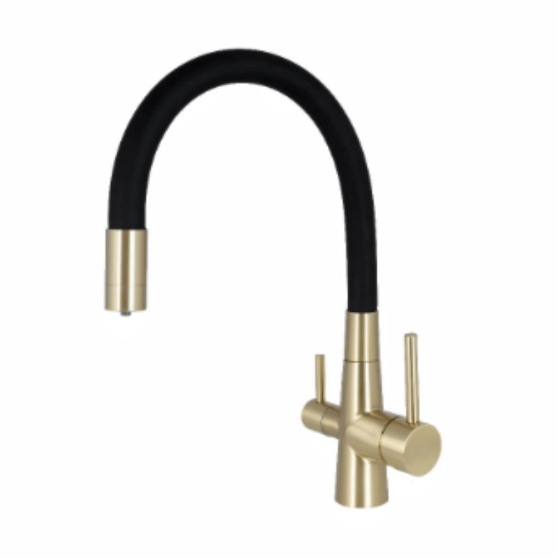 Corpo in oro spazzolato - tubo nero