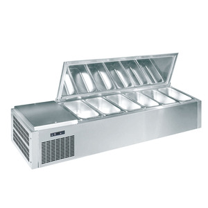 Commercial Salad Display Refrigerator With <b>LED</b> <b>Light</b> Stainless Steel <b>Bar</b> for Supermarket PZ1200F2 Salad Prep Table Fridge PZ1200 - Product Image 4