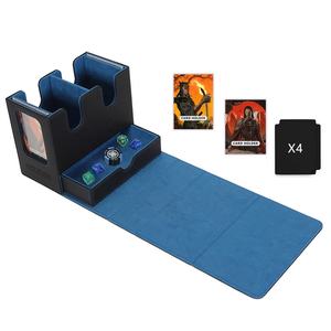 Boîte de rangement pour cartes de jeu de société Torson 200+ PU avec 2 présentoirs pour commandants pour TCG CCG  Gathering League <span class=keywords><strong>Legends</strong></span> avec plateau à dés - Product Image 6