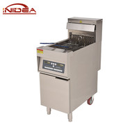 Freidora Industrial de Acero Inoxidable de Alta Calidad de 28L, 9KW, de un Solo Tazón, Comercial, Independiente, para Restaurante, con Fuente de Alimentación Eléctrica