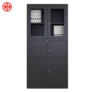 Kim loại đen 3-ngăn kéo tủ hồ sơ thép cán nguội với cấu trúc gõ cho trường học ngoài trời hoặc sử dụng hội thảo - Product Image 4