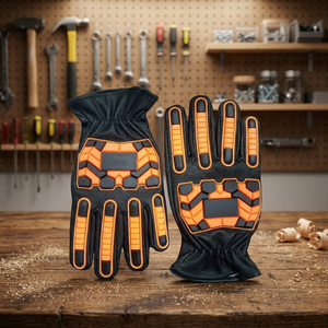 Guantes de Seguridad de PU con Reducción de Impactos, Dedos con Textura de Microdiamantes en Relieve, Resistentes a la Abrasión, Puño Reforzado, Nivel de Protección Contra Impactos 2 - Product Image 4