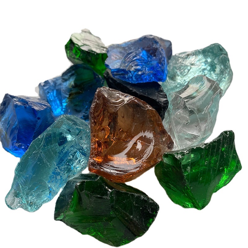 Multicolored Large Glass Rock Decorative Glass