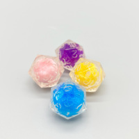 Dadu Resin D20 Buatan Tangan dengan Inti Cair dan Tepi Tajam, Aksesori Permainan Kustom Mewah CLCLiquid