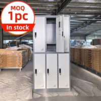 Casier métallique à 6 portes, verrouillable, en acier, pour sacs et vêtements d'étudiants et de personnel scolaire, MOQ 1 pièce, en stock