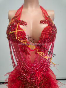 Женское вечернее платье с перьями и 2025 - Product Image 6