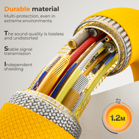 Cable de Audio Auxiliar Tipo C a 3.5mm, Trenzado de Nailon, 1.2m, Cables de Extensión, Sonido sin Pérdidas para Auto, Laptop, Teléfono, Videollamadas, Reproducción de Música