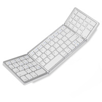 Clavier sans fil pliable B089 ultra-fin en ABS, compatible avec les ordinateurs de bureau, tablettes, téléphones, ordinateurs portables, recharge USB Type-C