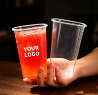 Gobelets à café en plastique personnalisés, nouveau design, qualité alimentaire, gobelets carrés en PET jetables, gobelets à emporter avec couvercles
