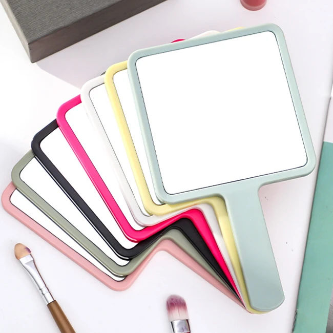 Индивидуальное ручное карманное зеркало для макияжа, персонализированное портативное мини-зеркало для макияжа с розовым сердцем