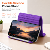 Support de téléphone flexible en silicone, support de tablette pliable, support de bureau antidérapant, support portable multifonctionnel pour ordinateur portable