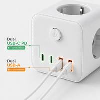 Adaptateur secteur électrique EU Schuko, cube avec 4 ports USB, interrupteur principal, multiprise, rallonge, pour voyage, maison, bureau, 16A, 0,5m