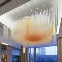 Lustre Led en verre, design moderne, luminaire décoratif d'intérieur, luminaire décoratif de plafond, idéal pour le hall d'un hôtel