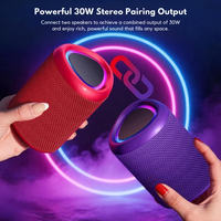 Enceinte Bluetooth portable rechargeable, étanche IPX5, appairage TWS, son stéréo HD 15W, lumière LED pour camping, plage, piscine, extérieur