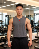 Haut de sport d'été pour homme, idéal pour la musculation, en Spandex/Coton, avec broderie 3D et impression sérigraphique