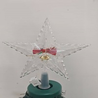 LED Weihnachts baum Topper 20cm Doppels chicht Fünf-Punkt-Stern mit Glocke und Schneemann Design PVC Weihnachts dekoration