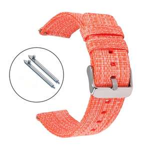 Venta al por mayor 16MM 18mm 20mm 22mm 24mm nailon de lujo tela de liberación rápida correa de reloj inteligente naranja de dos piezas para <span class=keywords><strong>Fitbit</strong></span> Versa - Product Image 2