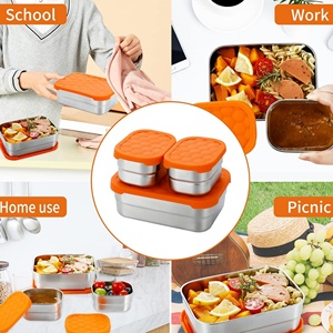 <b>Small</b> Stainless Steel <b>Lunch</b> Bowl Snack Containers with PP Lids Metal <b>Lunch</b> <b>Box</b> for Newborns Kids Daycare and School - Product Image 5