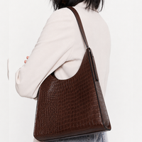 Tas tangan kulit asli mewah keluaran baru 2026 tas bahu ketiak wanita kelas atas pola Croco desainer pabrik kustom OEM
