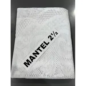 Nappe rectangulaire économique Carla Depot en dentelle, 2,5 m de long, motif floral blanc, pour usage domestique - Product Image 3