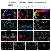 Jauge intelligente universelle OBD + GPS HUD P24 voiture OBD affichage tête haute HUD sur ordinateur de bord 12 types de langue HUD P24