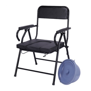 Foldable Commode <b>Chair</b> With Portable <b>Toilet</b> For Elderly And Pregnant Women Hospital <b>Chair</b> - Product Image 3