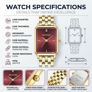 Petite montre rectangulaire pour femme, mouvement <span class=keywords><strong>Citizen</strong></span>, bracelet en acier inoxydable, étanche, fermoir papillon, personnalisable OEM - Product Image 2