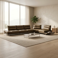 Canapé en cuir véritable italien de luxe en forme de L KMJ, meubles de salon, canapé moderne minimaliste