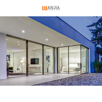 Porte coulissante en verre à cadre fin en aluminium WANJIA, cadre étroit, porte coulissante en verre pour patio, porte coulissante en verre en aluminium