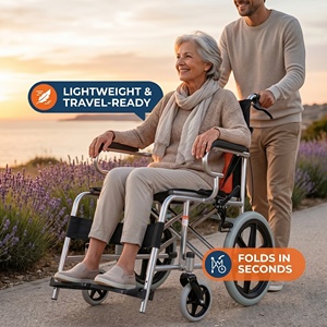 Fauteuil roulant en acier robuste à <span class=keywords><strong>prix</strong></span> d'usine pour chambre <span class=keywords><strong>hyperbare</strong></span>, fauteuil roulant manuel pliable portable pour personnes âgées - Product Image 6