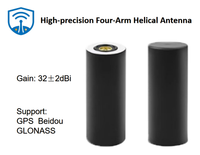 Antenne de topographie GNSS FALAYI D532 à quatre bras hélicoïdaux RTK GPS Beidou, connecteur SMA 23*55mm, gain 32dBi, facteur de bruit 2, matériau PU
