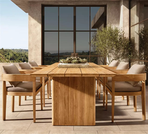 Mesa de Comedor Rectangular de Teca Sólida de Lujo a Gran Escala para Exteriores, Pieza Destacada para Proyectos de Hostelería de Alta Gama - Product Image 1