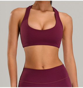 Soutien-gorge de <span class=keywords><strong>yoga</strong></span> grande taille pour femme, haute élasticité, compression, rembourré, doux, séchage rapide, respirant, maintien élevé pour le sport en extérieur - Product Image 4