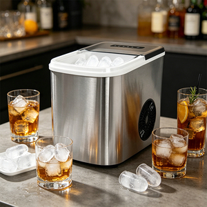 Máquina Portátil para Hacer Hielo, 9 Cubos en 3.5 Minutos, 12 kg en 24 Horas, para Hogar, Cocina, Autocaravana, con Cesta y Cuchara - Product Image 1