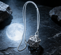 Collier de dés D20 vintage en métal, pendentif polyédrique de qualité supérieure, finition antique, bijoux RPG de table en gros pour les joueurs de D&D