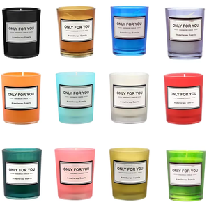 Huile essentielle <span class=keywords><strong>de</strong></span> parfum Amber Cup, luxe, 100% cire <span class=keywords><strong>de</strong></span> soja parfumée, bougie en verre, biologique, écologique, Saint-Valentin - Product Image 1