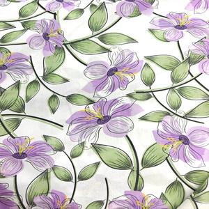 Tissu en coton imprimé numérique floral personnalisé en gros, tissu en coton doux imprimé de fleurs - Product Image 3