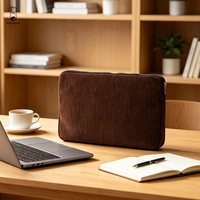 Housse pour ordinateur portable en velours côtelé, sacoche souple antichoc, étui vintage pour tablette et appareil portable