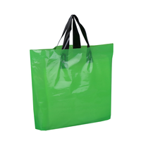 Tas belanja plastik PE dapat terurai kustom dengan pegangan tas belanja bahan plastik dengan Logo sendiri