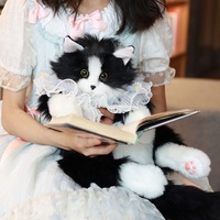 Mini Sac à Dos en Peluche Chat Noir 3D Tendance Fait Main pour Femme, Cadeau Unique pour les Amoureux des Chats