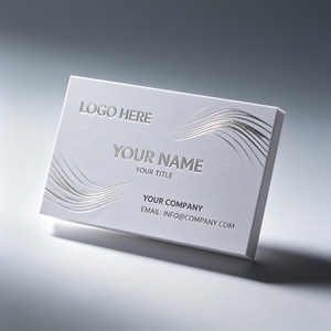 Cartes de visite professionnelles élégantes en carton texturé avec estampage à chaud argenté et logo personnalisé en gros - Product Image 1