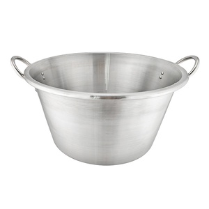 Cazo Grande de Acero Inoxidable, Diseño Profundo, para Cocinar al Aire Libre, con Asas, para Carnitas, Cazos Resistentes, Wok - Product Image 1