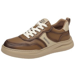 Zapatillas de cuero para hombre, con punta redonda, cordones, suela gruesa, antideslizantes, informales, para otoño. - Product Image 5