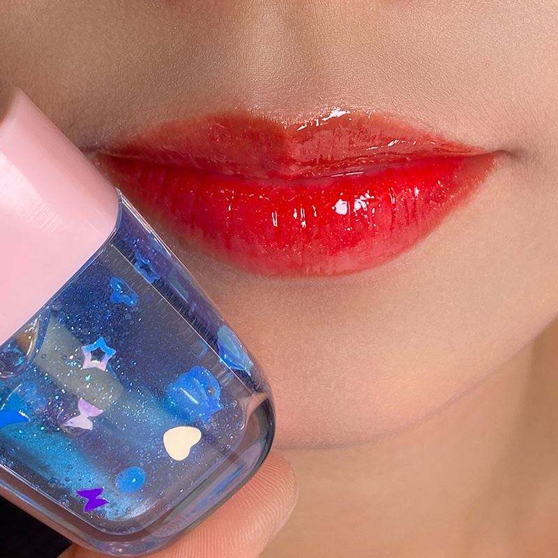 Shimmer Sequins Cute Underwater World Gloss Private Label Moisturizing Magic Star Ice Cream Sexy Big Mouth Lip Glaze 5 Color