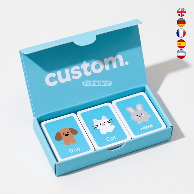 Eu Hot Selling Eco-friendly Children Playing Cards Custom Printed CMYK Kid Learning Flash Cards Educational Flash Cards